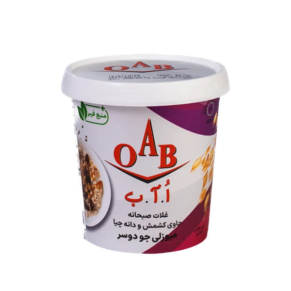 غلات صبحانه جو دوسر کشمش و دانه چیا اُ آ ب - 55 گرم مجموعه 2 عددی