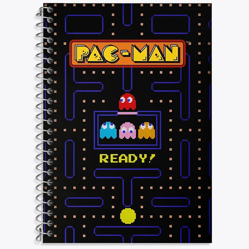 دفتر زبان 50 برگ خندالو مدل سه خط طرح پک من (Pac Man) کد N3520