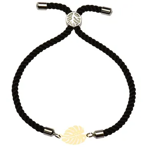 دستبند طلا 18 عیار دخترانه کرابو طرح برگ انجیر مدل Krd1660