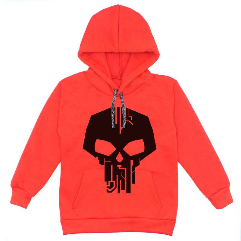 هودی پسرانه مدل اسکلت W42 رنگ قرمز