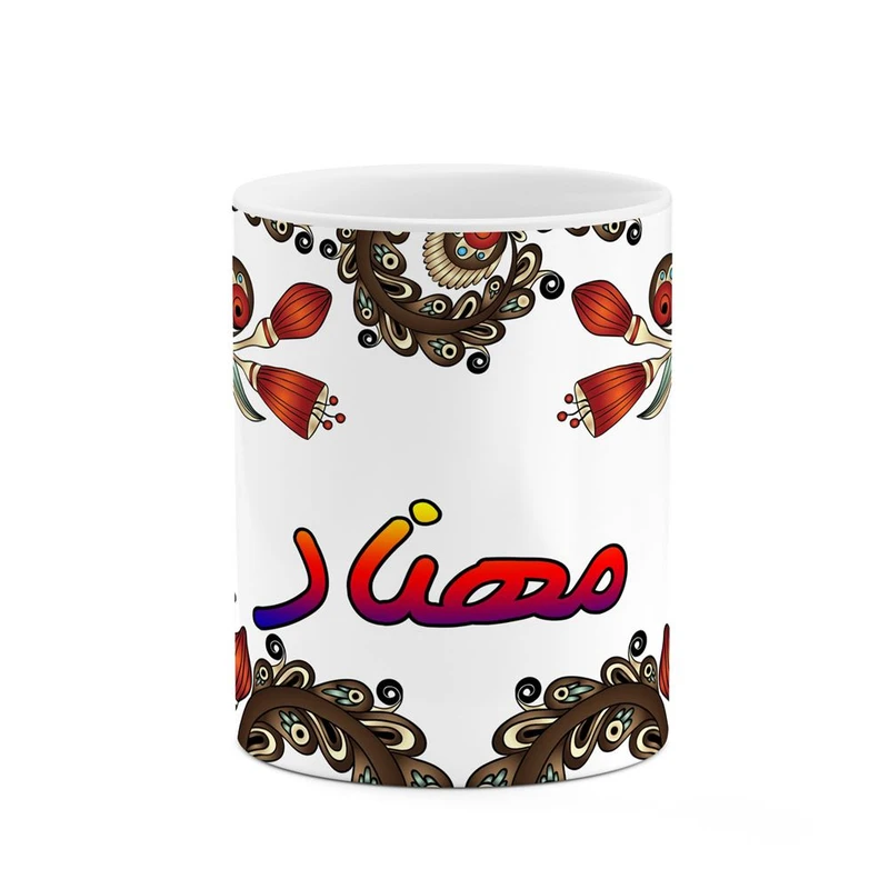 ماگ کاکتی مدل اسم مهناد طرح سنتی گل و بته کد mgh47805