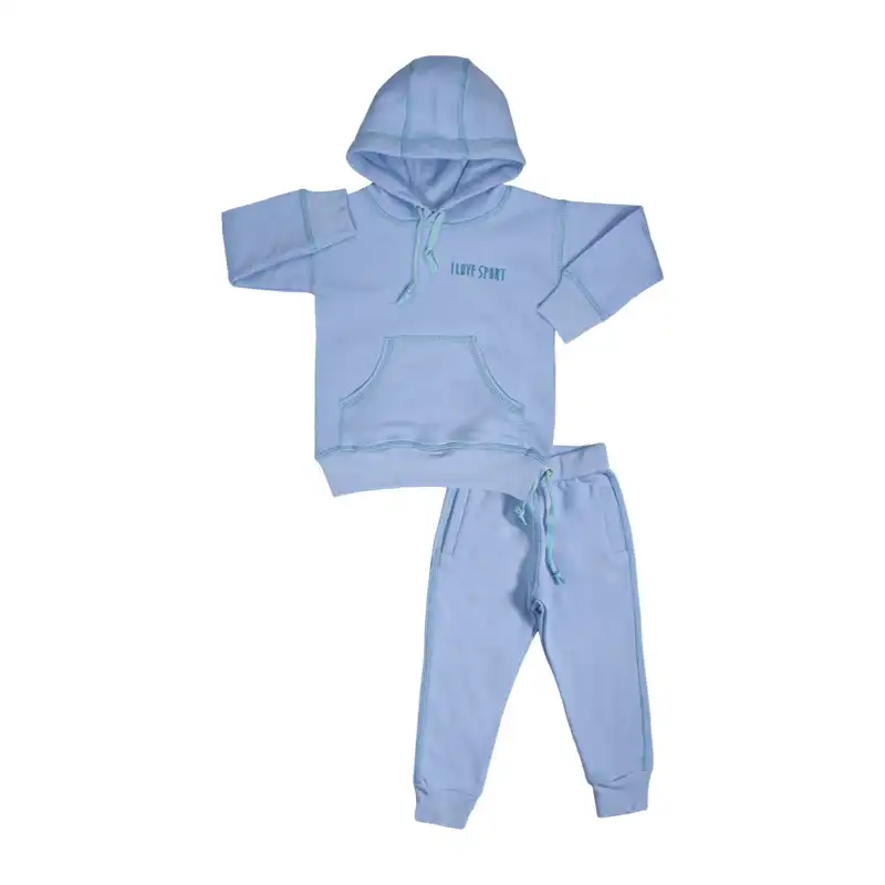 ست هودی و شلوار نوزادی آدمک مدل 02 رنگ آبی
