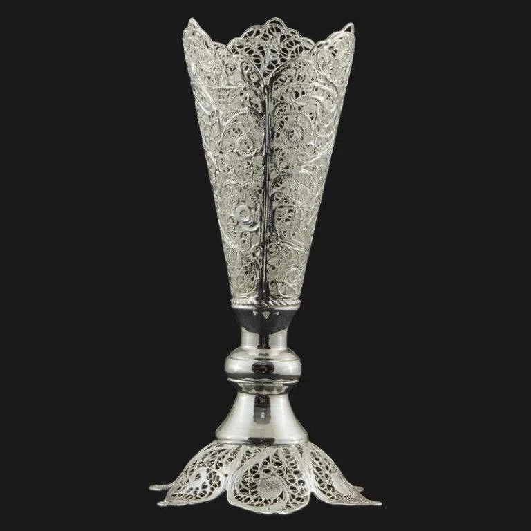 عکس شماره 2 : گلدان ملیله کاری مدل موشکی کد 03