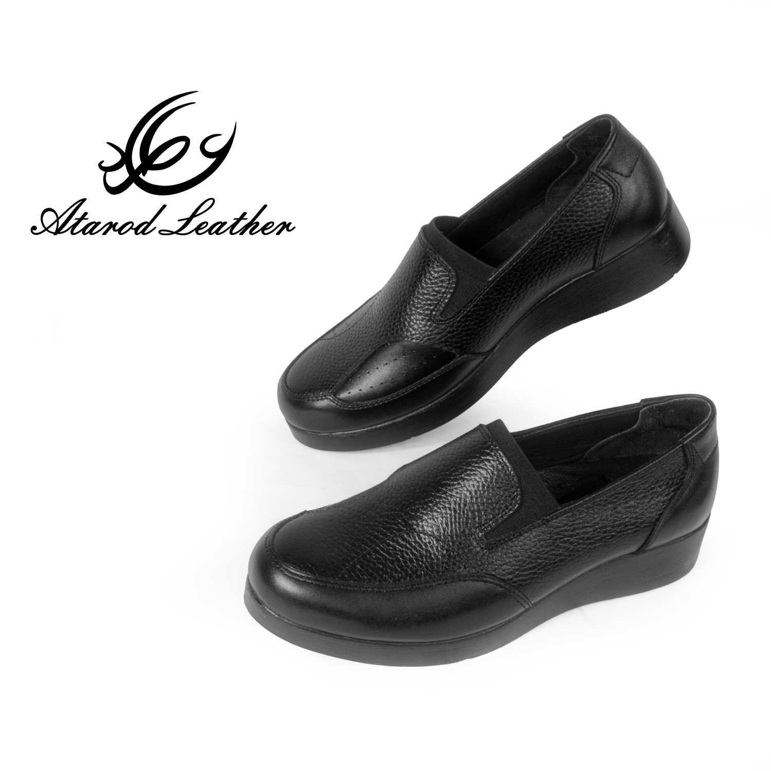کفش طبی زنانه چرم عطارد مدل قوز شصت پا کد SH220