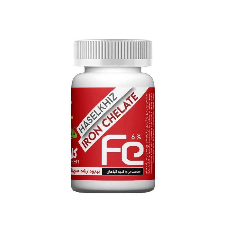 کود پودری کلات آهن حاصلخیز مدل fe6% وزن 200 گرم