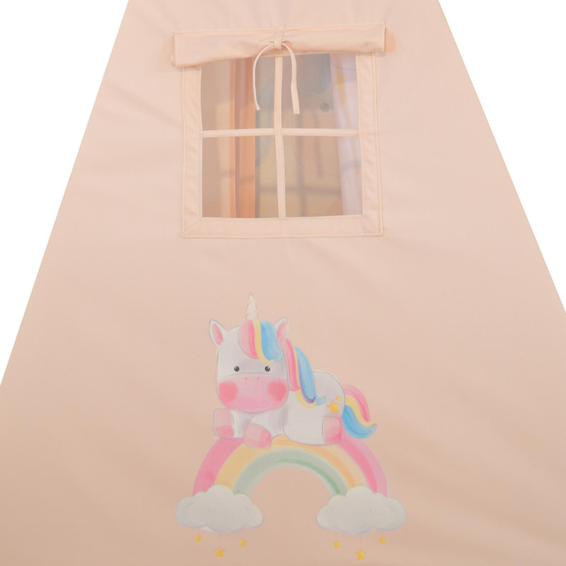 چادر بازی کودک مدل سرخپوستی طرح تکشاخ کد PT513 به همراه کوسن