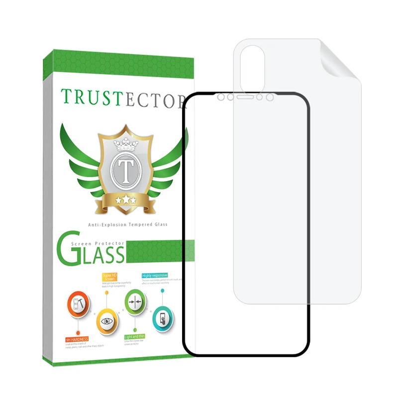 محافظ صفحه نمایش مات تراستکتور مدل MCERAMNANOT مناسب برای گوشی موبایل اپل iPhone XS / X به همراه محافظ پشت گوشی