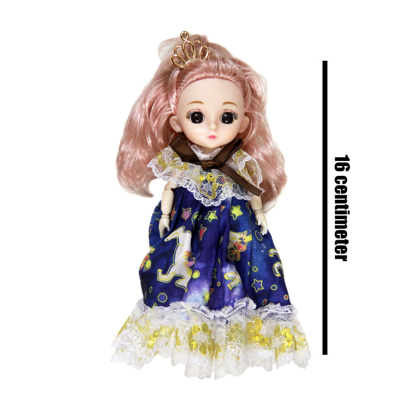 عروسک مدل چشم تیله ای پرنسس کد AR 23 ارتفاع 16 سانتی متر