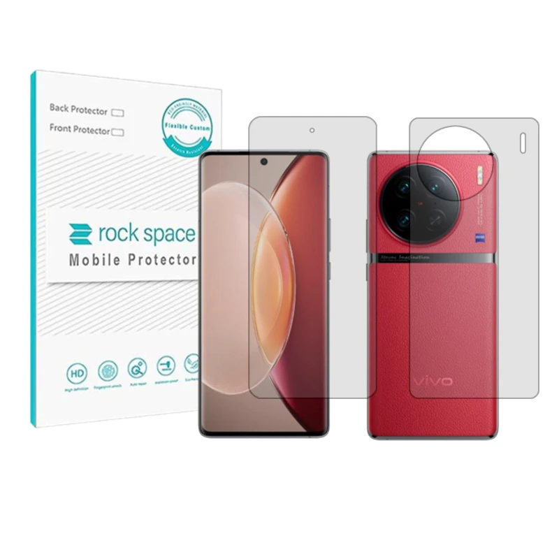 محافظ صفحه نمایش شفاف راک اسپیس مدل HyGEL مناسب برای گوشی موبایل ویوو X90 Pro به همراه محافظ پشت گوشی