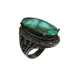 انگشتر نقره زنانه مدل فیروزه نیشابور glsr-1619