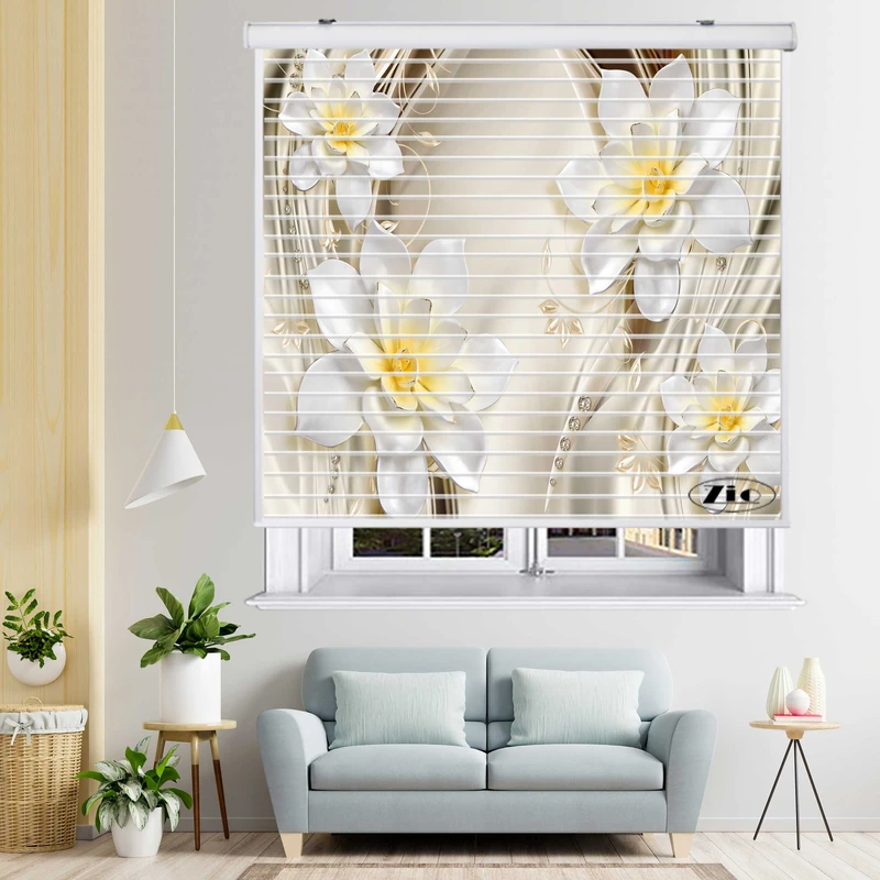 پرده زبرا زیو مدل سیلوئت 3D1287 سایز 150x150 سانتی متر