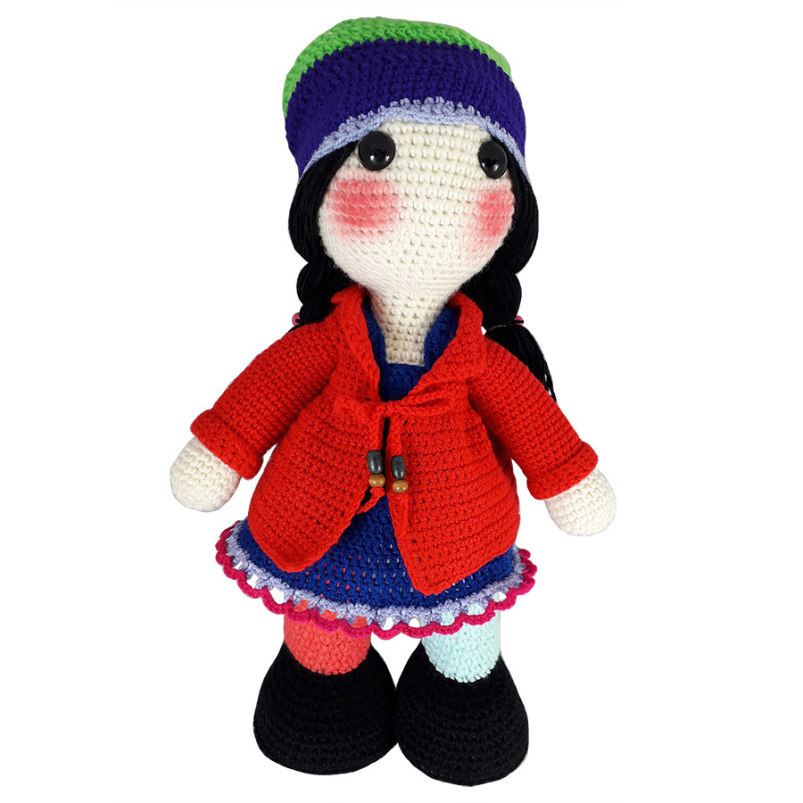 عروسک بافتنی طرح کلاه دار