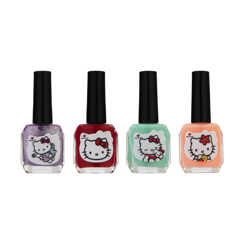 لاک ناخن کریستال دایموند مدل HELLO KITTY بسته 4 عددی