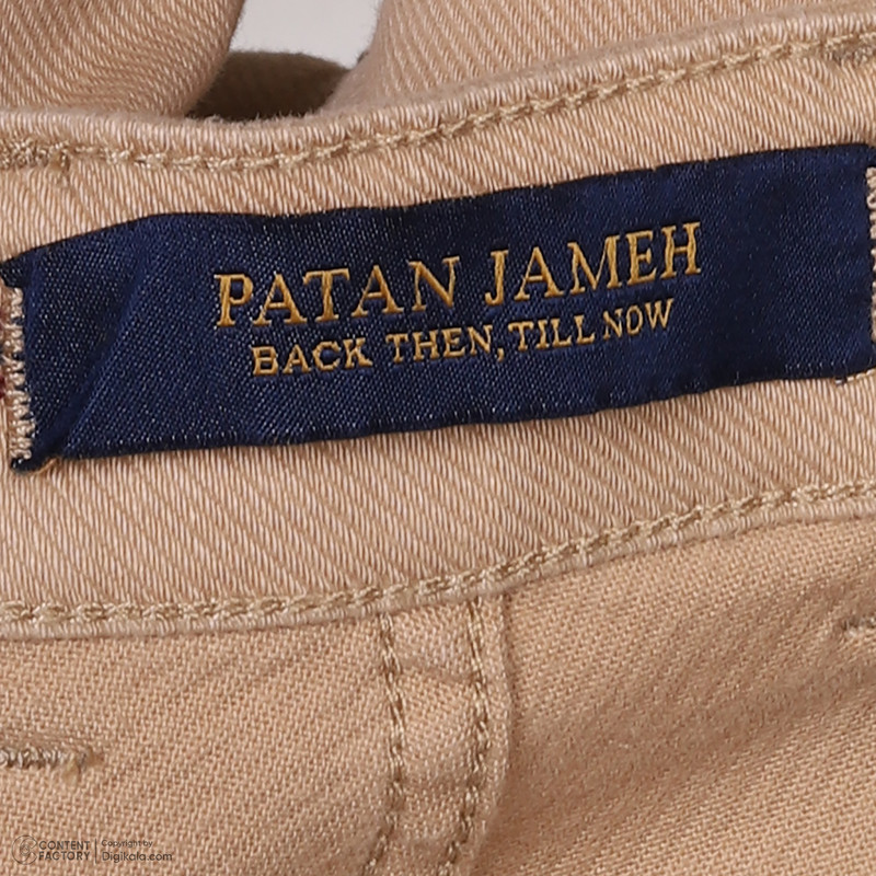 شلوار مردانه پاتن جامه مدل کتان جذب 101221030026122 رنگ نخودی