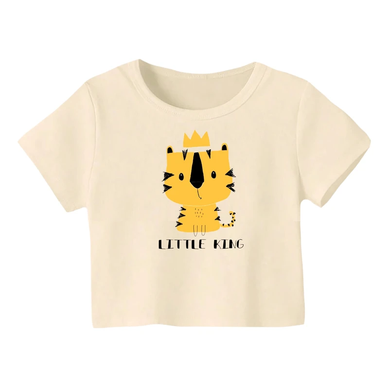 کراپ‌ تی‌شرت آستین کوتاه زنانه مدل ببر کد 8