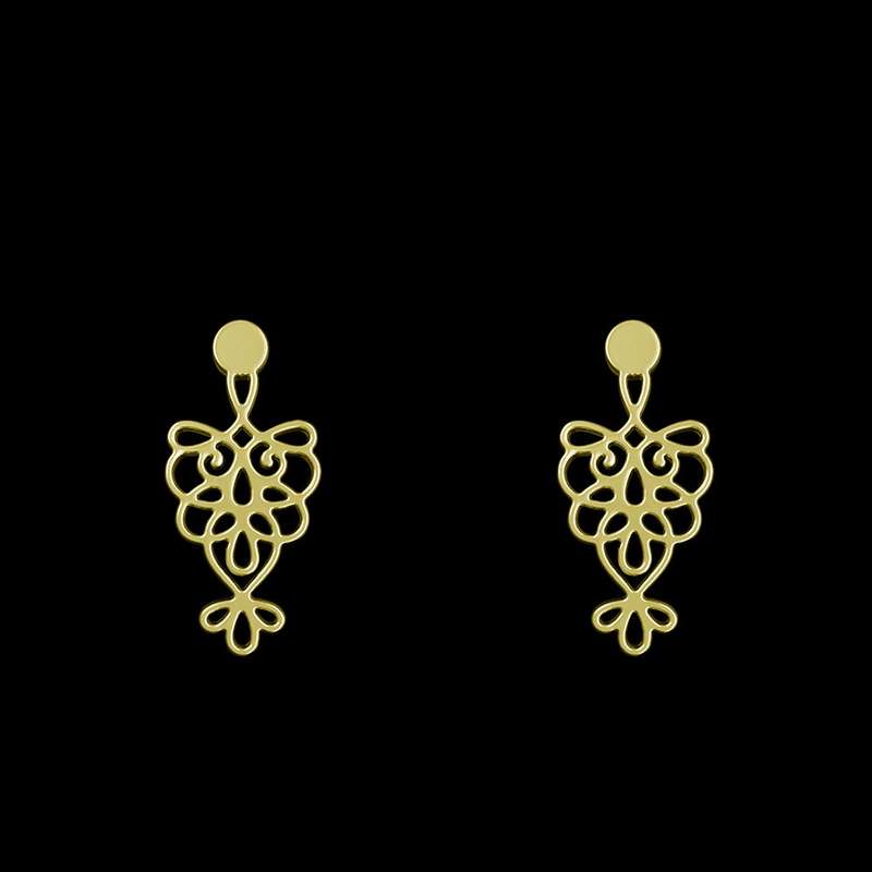گوشواره طلا 18 عیار زنانه مدوپد مدل اسلیمی کد GA1-11346