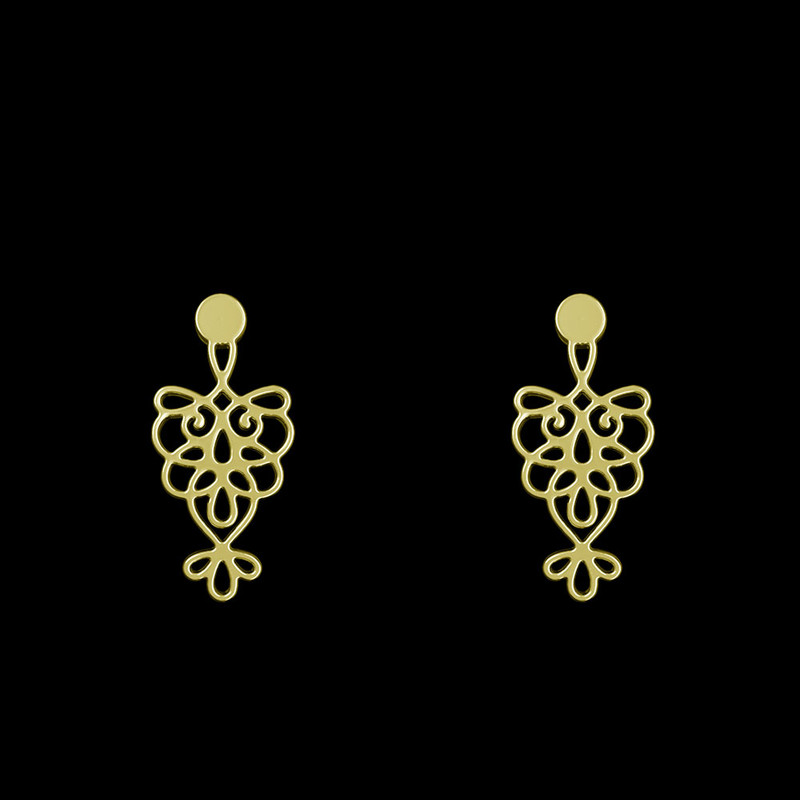 گوشواره طلا 18 عیار زنانه مدوپد مدل اسلیمی کد GA1-11346