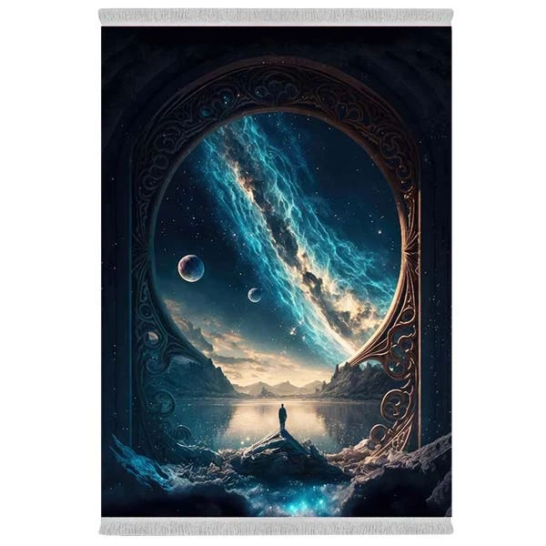 فرش پارچه‌ای دفه مدل فرشینه شانل مخمل طرح فانتزی کد 7244