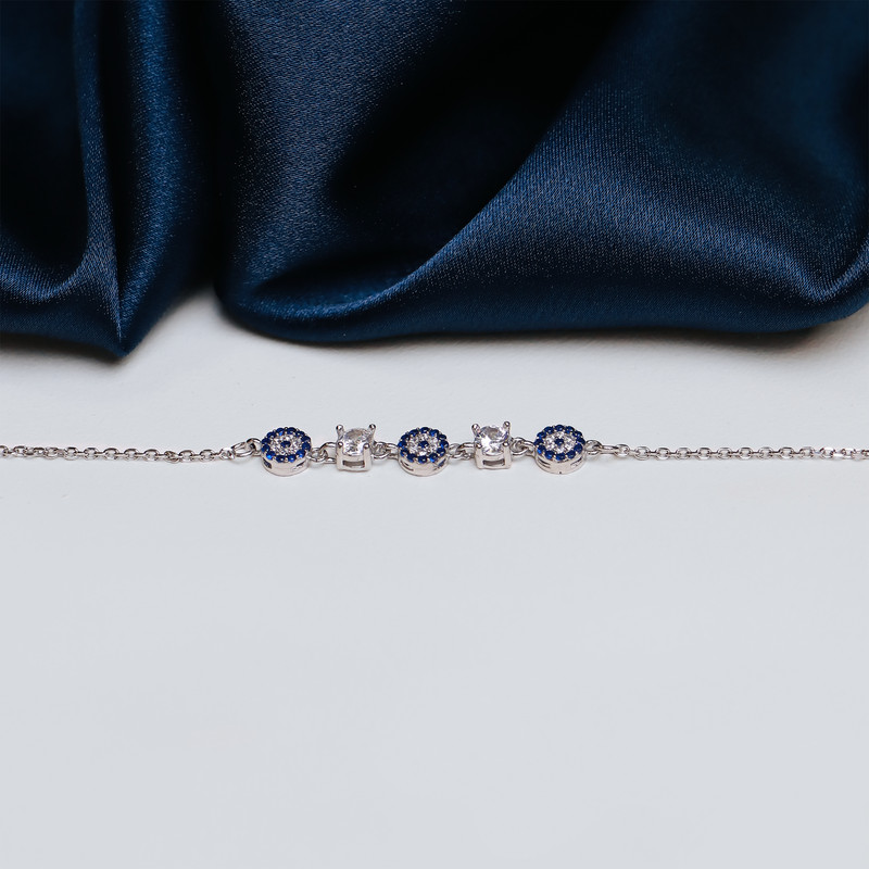 دستبند نقره زنانه جی تی ای مدل چشم نظر