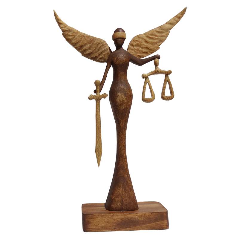 مجسمه چوبی طرح فرشته عدالت مدل 4106