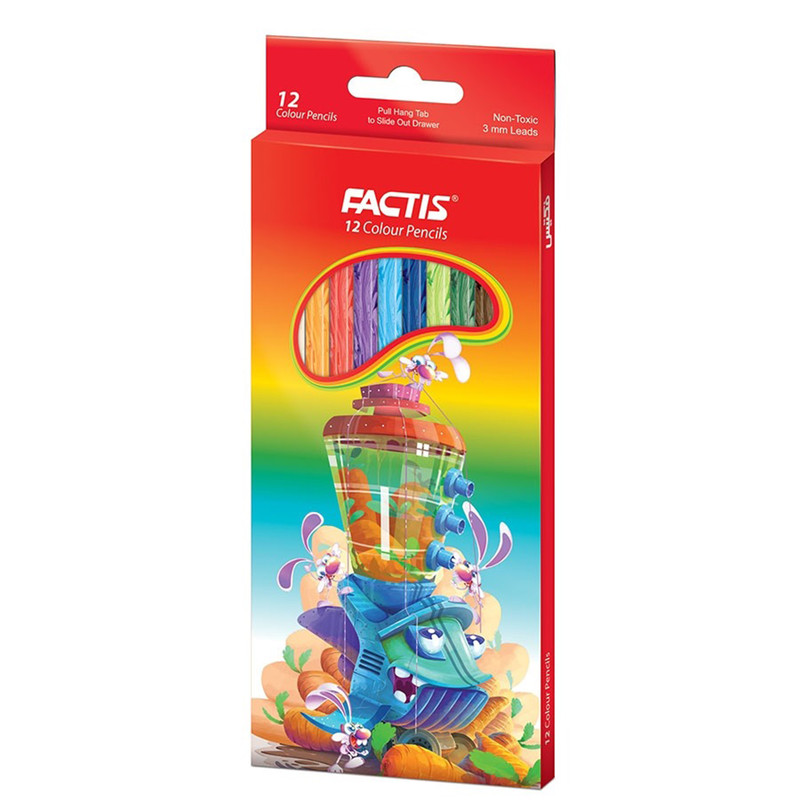 مداد رنگی 12 رنگ فکتیس با جعبه مقوایی