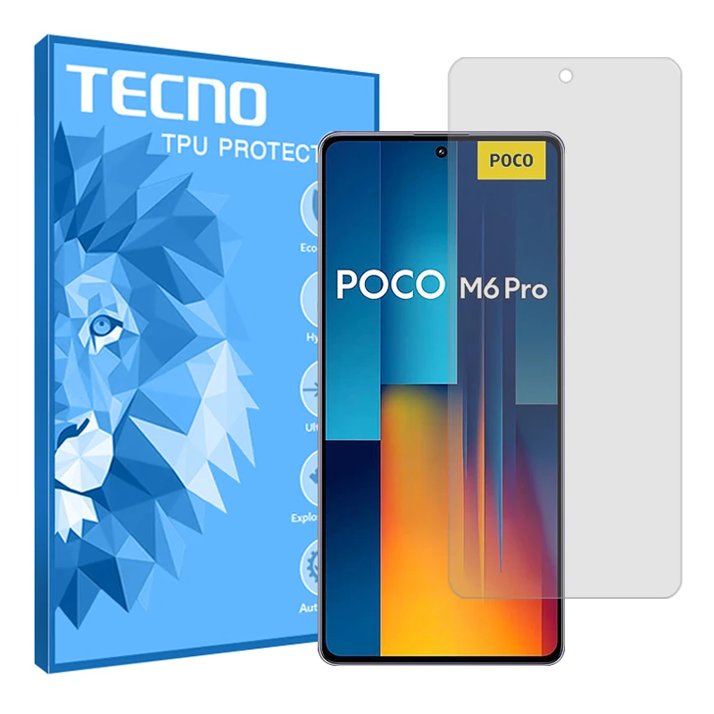 محافظ صفحه نمایش شفاف تکنو مدل Resistant مناسب برای گوشی موبایل شیائومی Poco M6 Pro