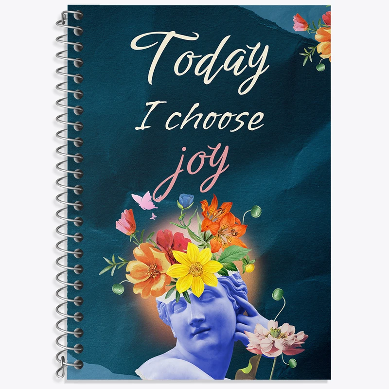 دفتر زبان 50 برگ خندالو مدل سه خط طرح Today I Choose Joy کد N2318