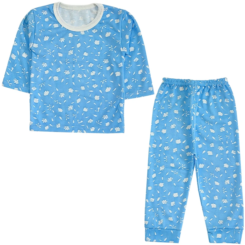 ست تی شرت آستین بلند و شلوار راحتی نوزادی مدل شکوفه کد 4128