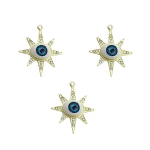 آویز گردنبند زنانه مدل ستاره نگین دار چشم و نظر کد 05 بسته 3 عددی