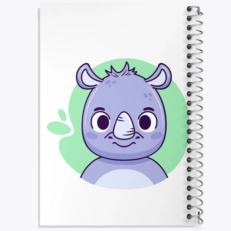 دفتر نقاشی 50 برگ خندالو طرح کرگدن حیوانات بامزه کد 37157