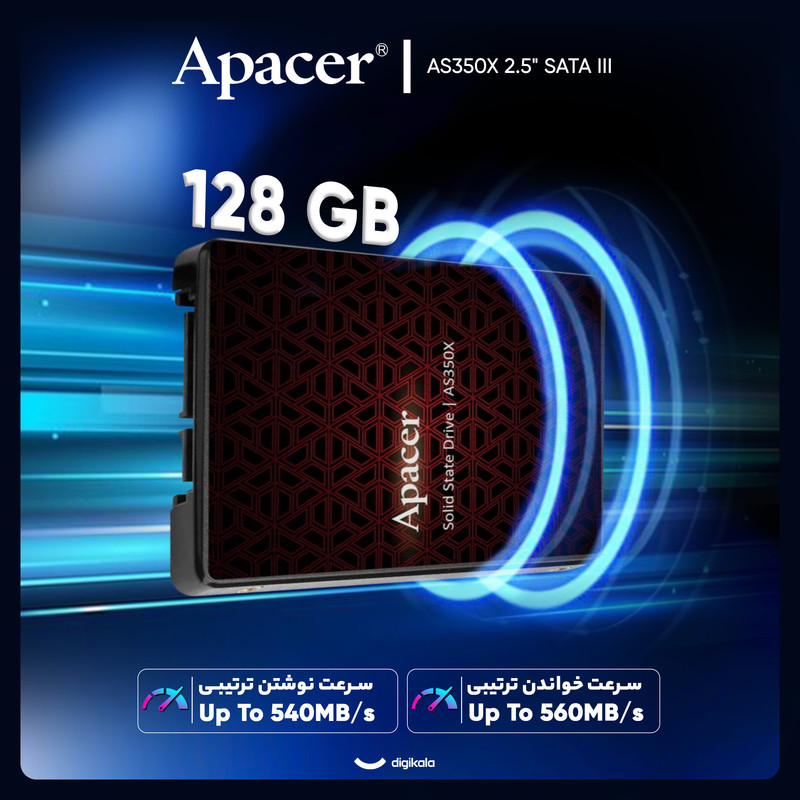 اس اس دی اینترنال SATA III اپیسر مدل AS350X ظرفیت 128 گیگابایت
