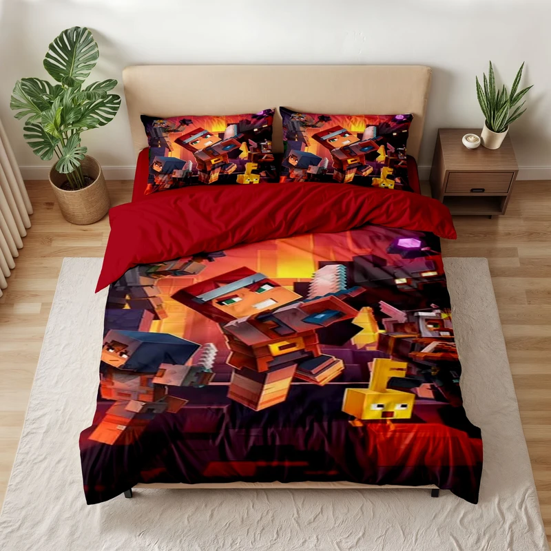 سرویس خواب مدل ماینکرافت کد 777 یک نفره 5 تکه