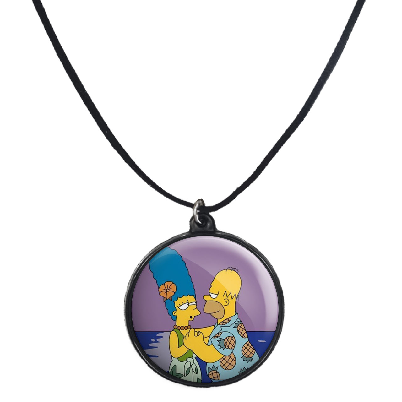 گردنبند پرمانه طرح سیمپسون ها کد pmb.21239 مدل دو طرفه
