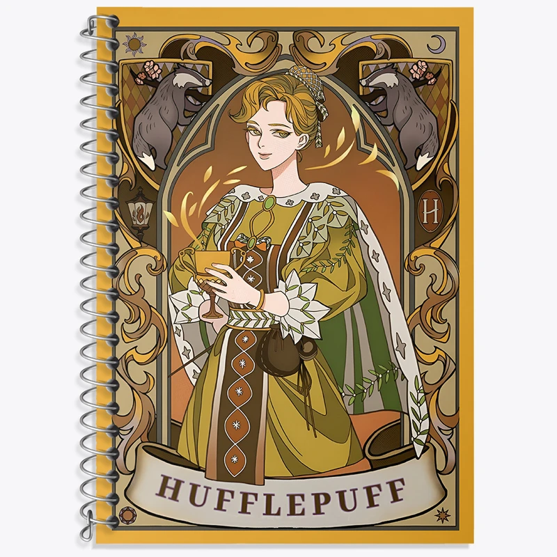 دفتر زبان 50 برگ خندالو مدل دو خط طرح هافلپاف هری پاتر (Harry Potter) کد N2435