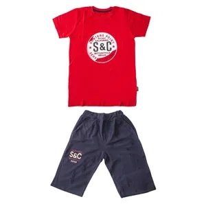 ست تیشرت و شلوارک پسرانه طرح کالیفرنیا کد 1021