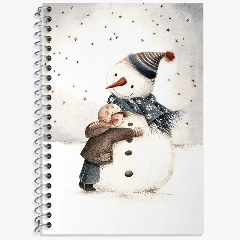 دفتر زبان 50 برگ خندالو مدل سه خط طرح آدم برفی بامزه کد F5831