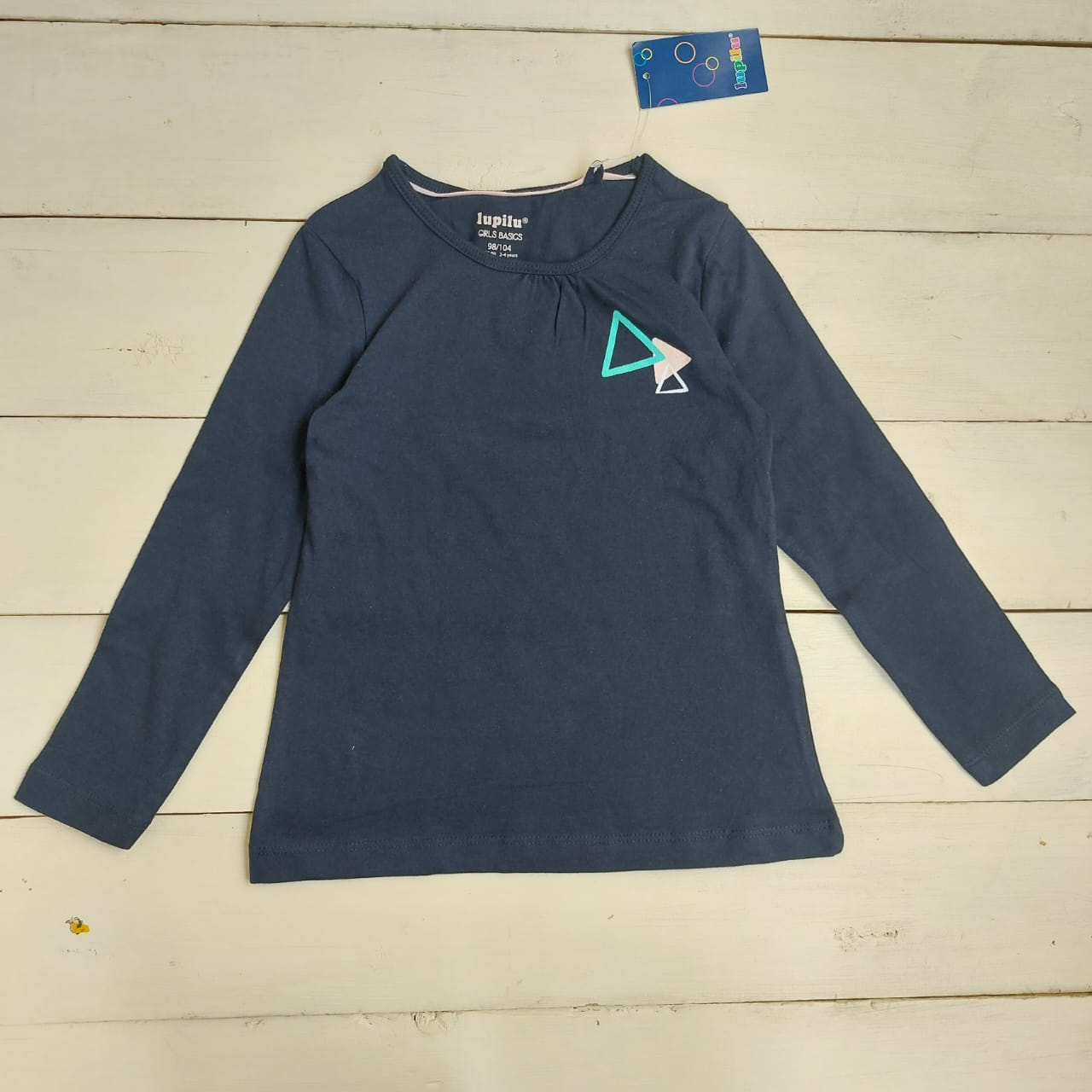 تی شرت آستین بلند دخترانه لوپیلو مدل عروسکی رنگ سرمه ای