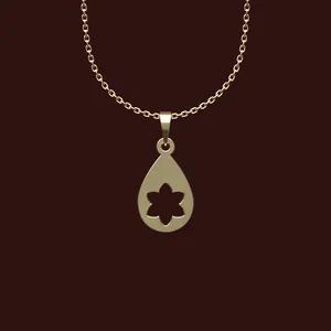 گردنبند طلا 18 عیار زنانه مدوپد مدل گل کد X2-1-1160