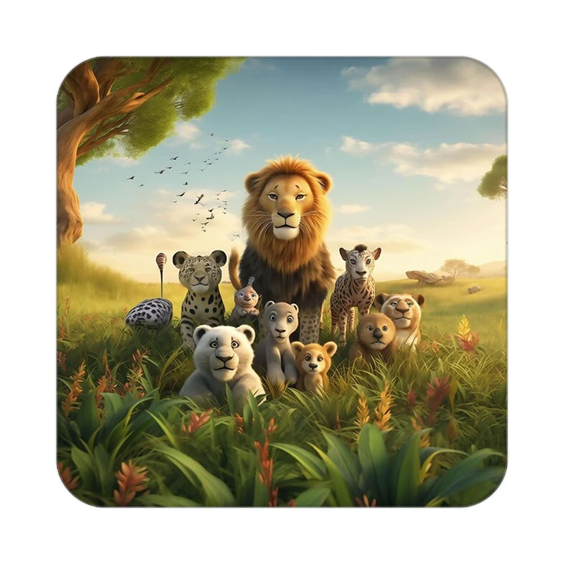 زیر لیوانی کاکتی طرح شیر مدل mp23183