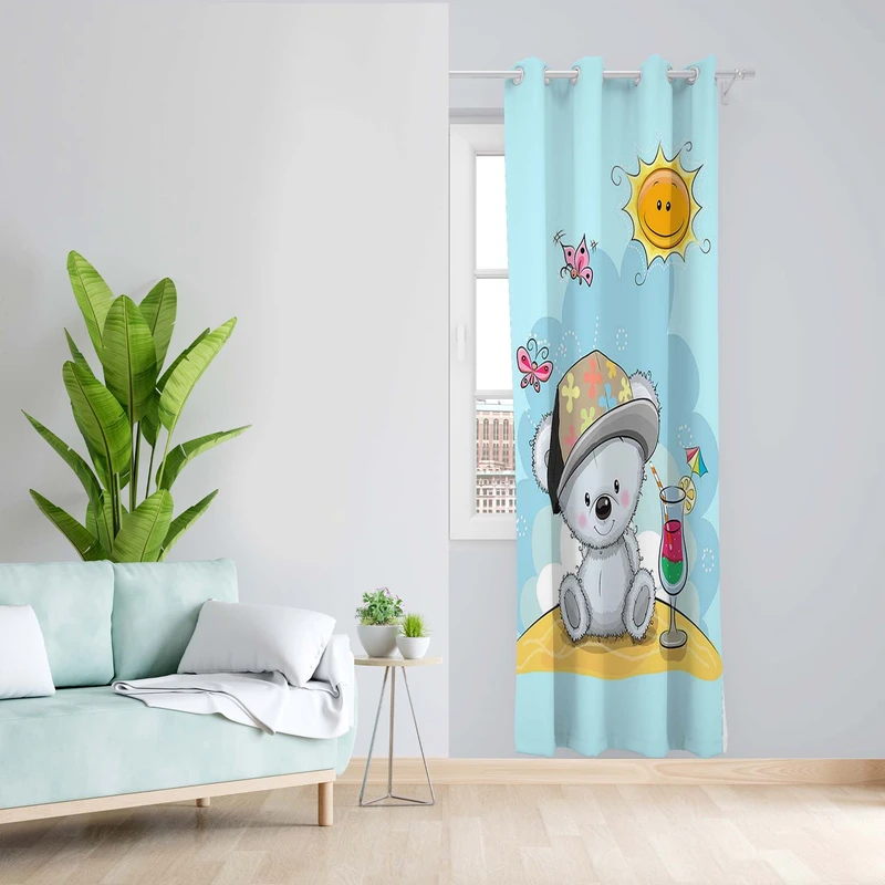 پرده طرح کودک مدل مخمل پانچی کد 5072 z سایز 140x200 سانتی متر