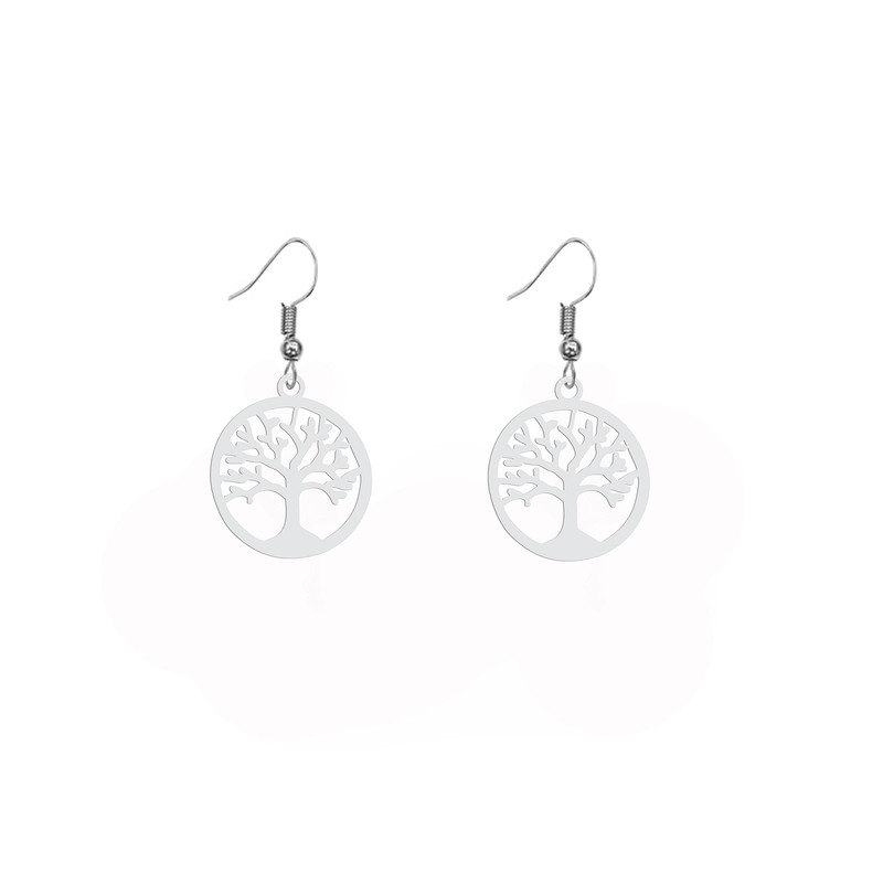 گوشواره نقره زنانه هایکا طرح درخت زندگی مدل n.ha1-1 گوشواره نقره زنانه هایکا طرح درخت زندگی مدل n.ha1-1