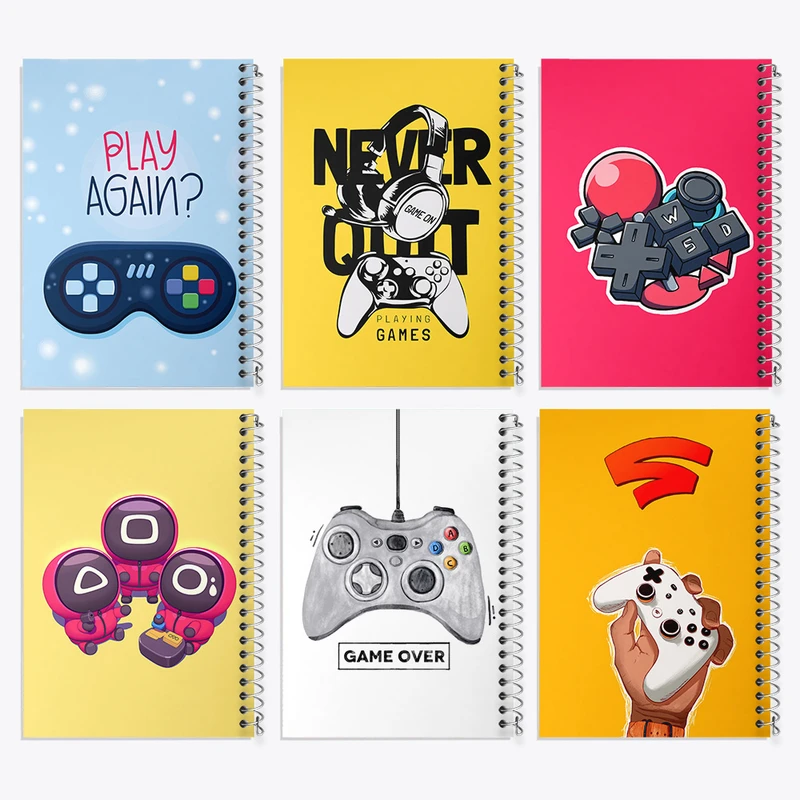 دفتر مشق 100 برگ خندالو طرح گیم (Game) کد 908 مجموعه 6 عددی