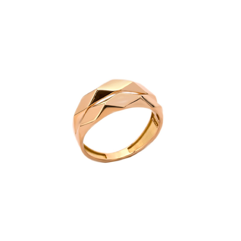 انگشتر طلا 18 عیار زنانه الی گالری مدل دو لاین کندو