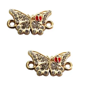  آویز دستبند دخترانه مدل پروانه نگین دار و کفشدوزک کد 151 بسته 2 عددی