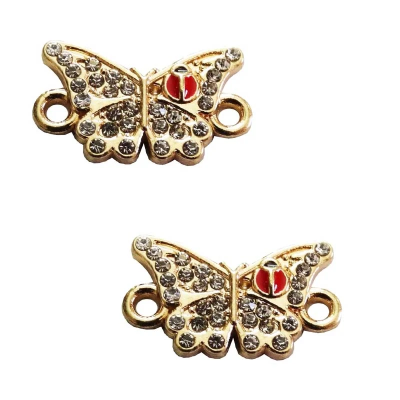  آویز دستبند دخترانه مدل پروانه نگین دار و کفشدوزک کد 151 بسته 2 عددی