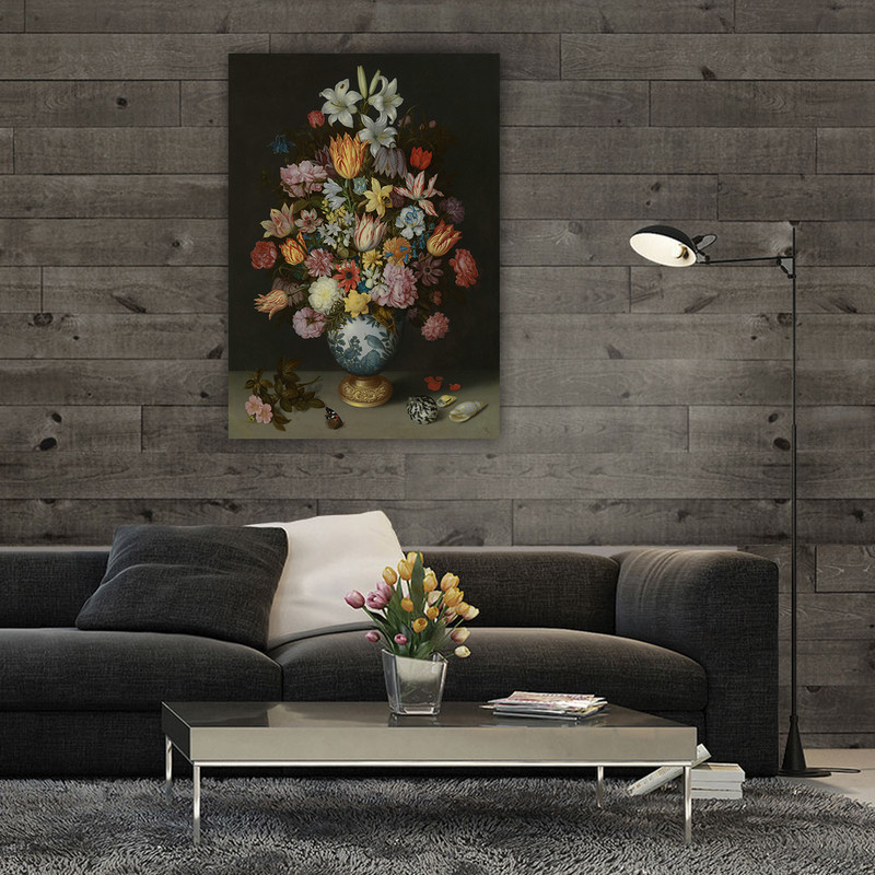 تابلو شاسی طرح گل و گلدان کد PR058