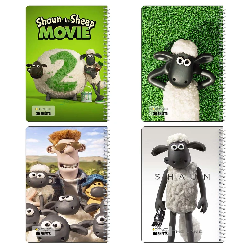 دفتر نقاشي 50 برگ کارنيکا طرح shuan the sheep کد 45376 مجموعه 4 عددی