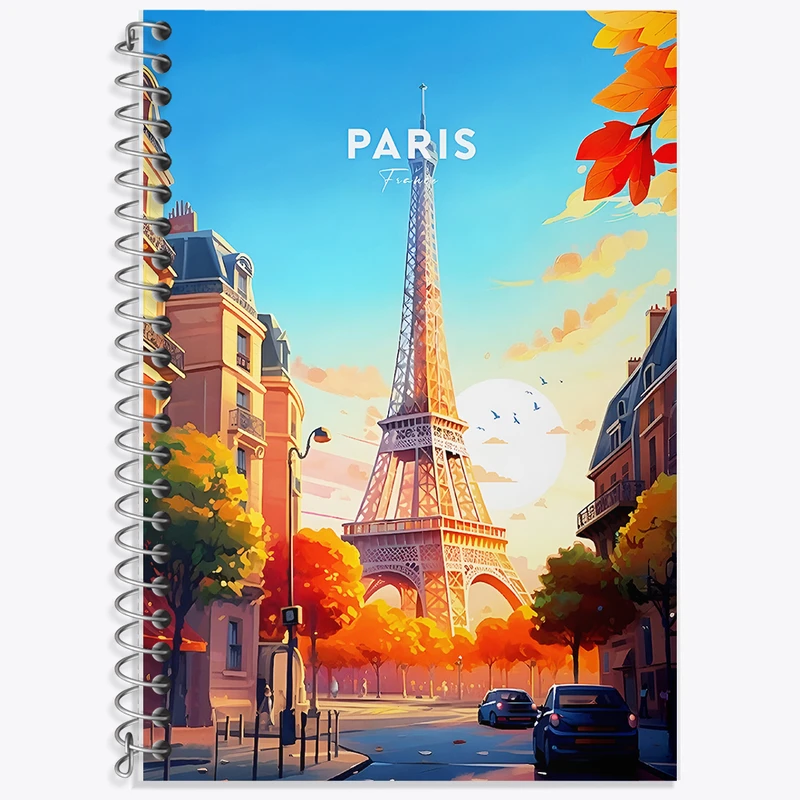 دفتر زبان 50 برگ خندالو مدل دو خط طرح پاریس (Paris) کد F6305