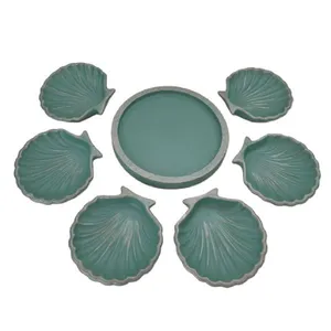 مجموعه ظروف هفت سین 7 پارچه مدل صدف 