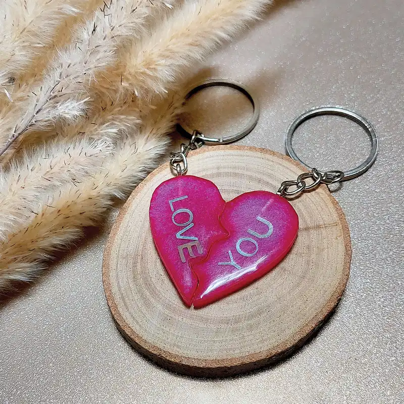 جاکلیدی مدل  قلب شکسته LOVE YOU کد K016 بسته دو عددی